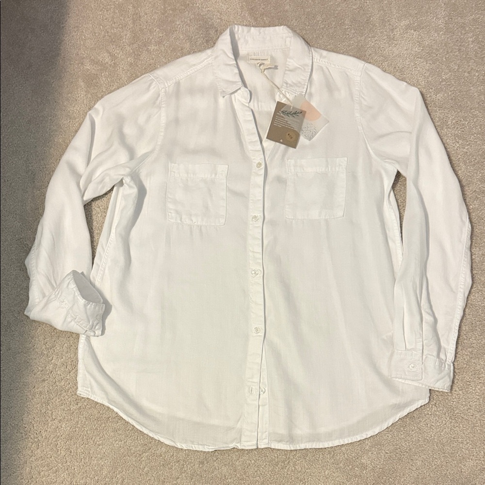 NWT L Thread & Supply white button down
